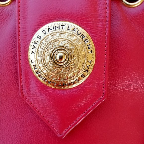 YVES SAINT LAURENT   Collectible RARE Vintage Aztec Medallion Bucket Purse - Picture 2 of 10